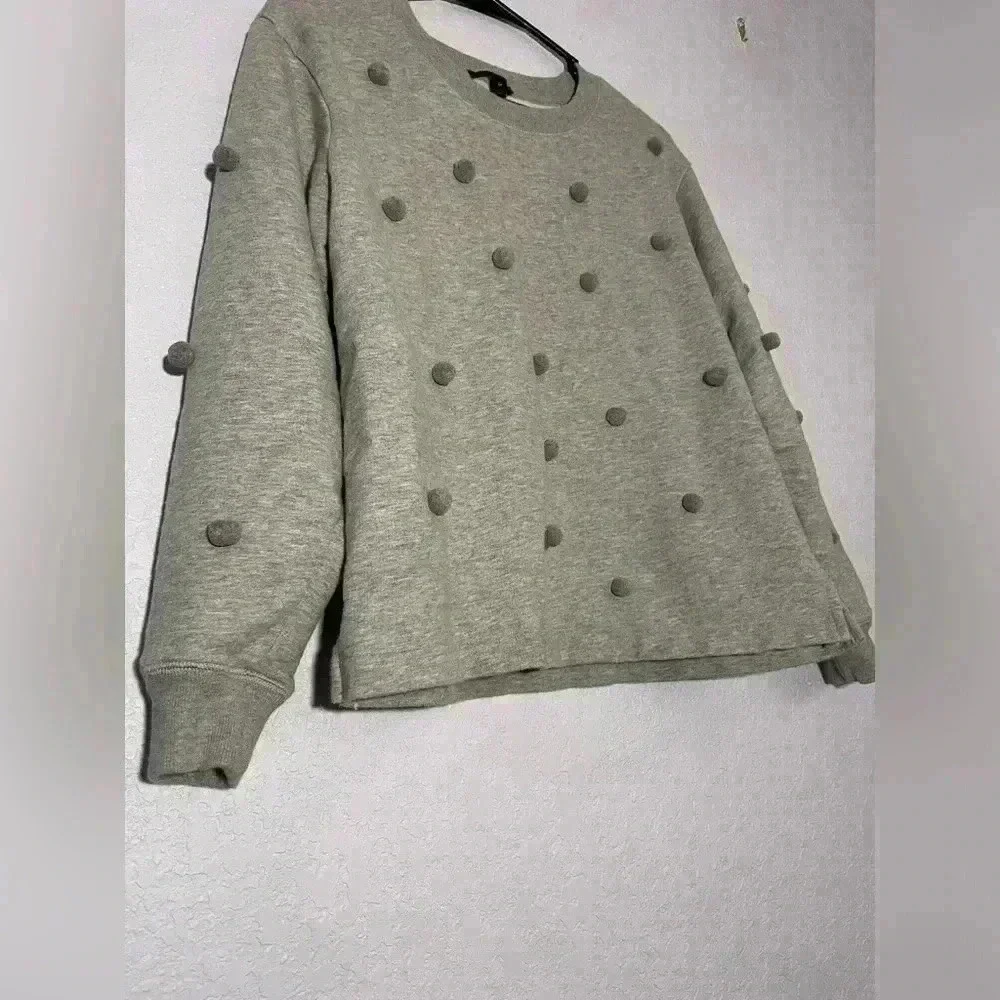 J. Crew Women’s Medium Gray Pom Pom Crewneck